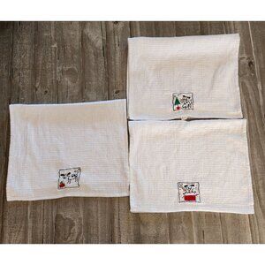 Ritz Dog Embroidered Dish Towels Set Of 3 100% Cotton